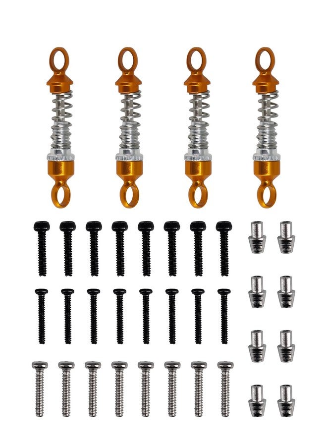 Abendor 4PCs Aluminum Adjustable Soft and Hard Shock Absorber RC Car Upgrade Modified Parts for WLtoys 1/28 RC Car K969 K989 K999 P929 4WD Short Course Drift Car (Gold) - Image 1